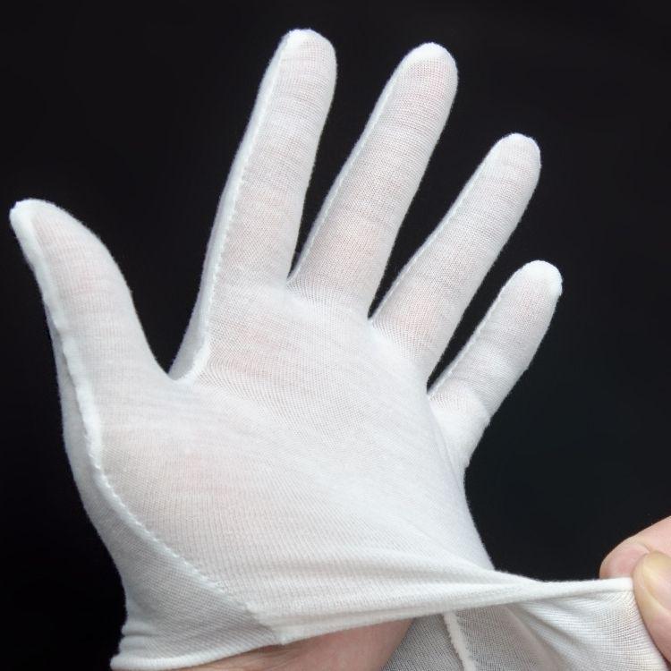 Pure Cotton Wear-Resistant Disposable White Gloves for Work and Etiquette