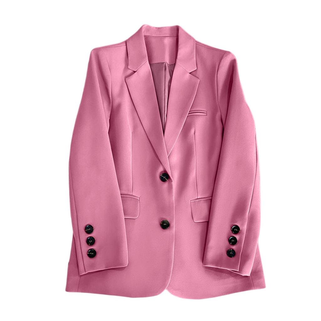 Women Fashion Long Sleeve Single Button Jackets Elegant  Lady Business Casual Blazers
