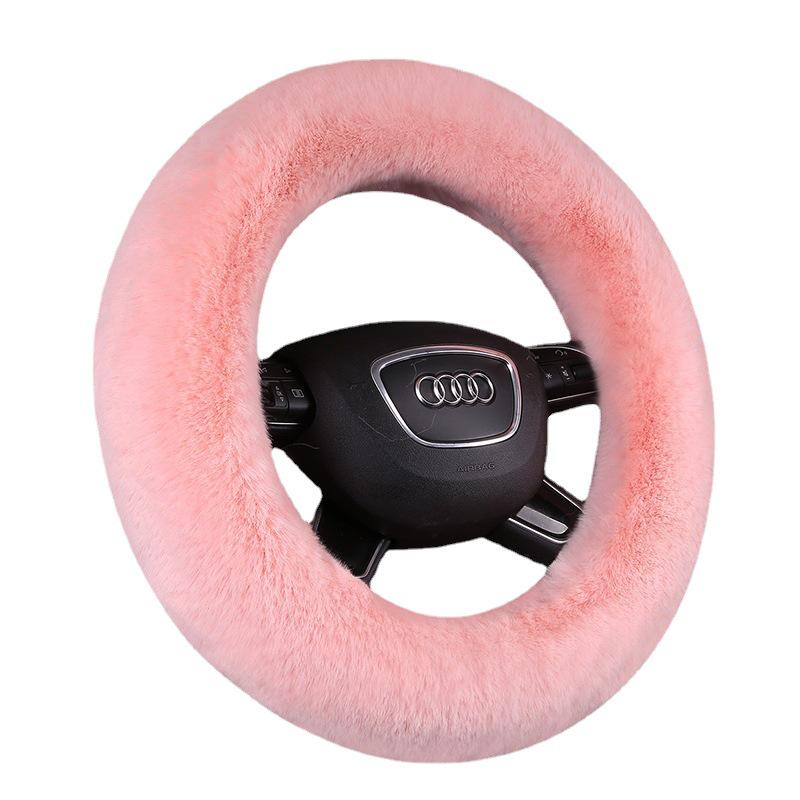 New Style Winter Plush Steering Wheel Cover - Warm, Non-Slip, Rabbit Wool