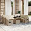VidaXL Garden Lounge Set with Cushions 10 Pcs Beige Braided Resin 3268108