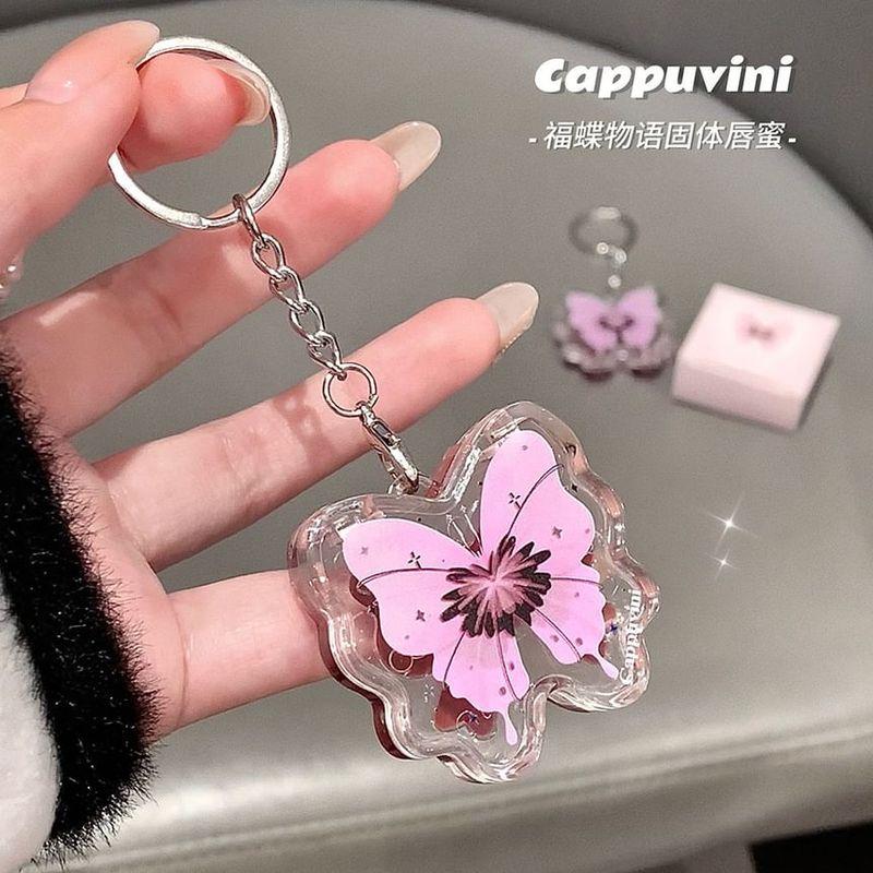 Cappuvini - Lucky Butterfly Keychain Lip Gloss - 4 Colors