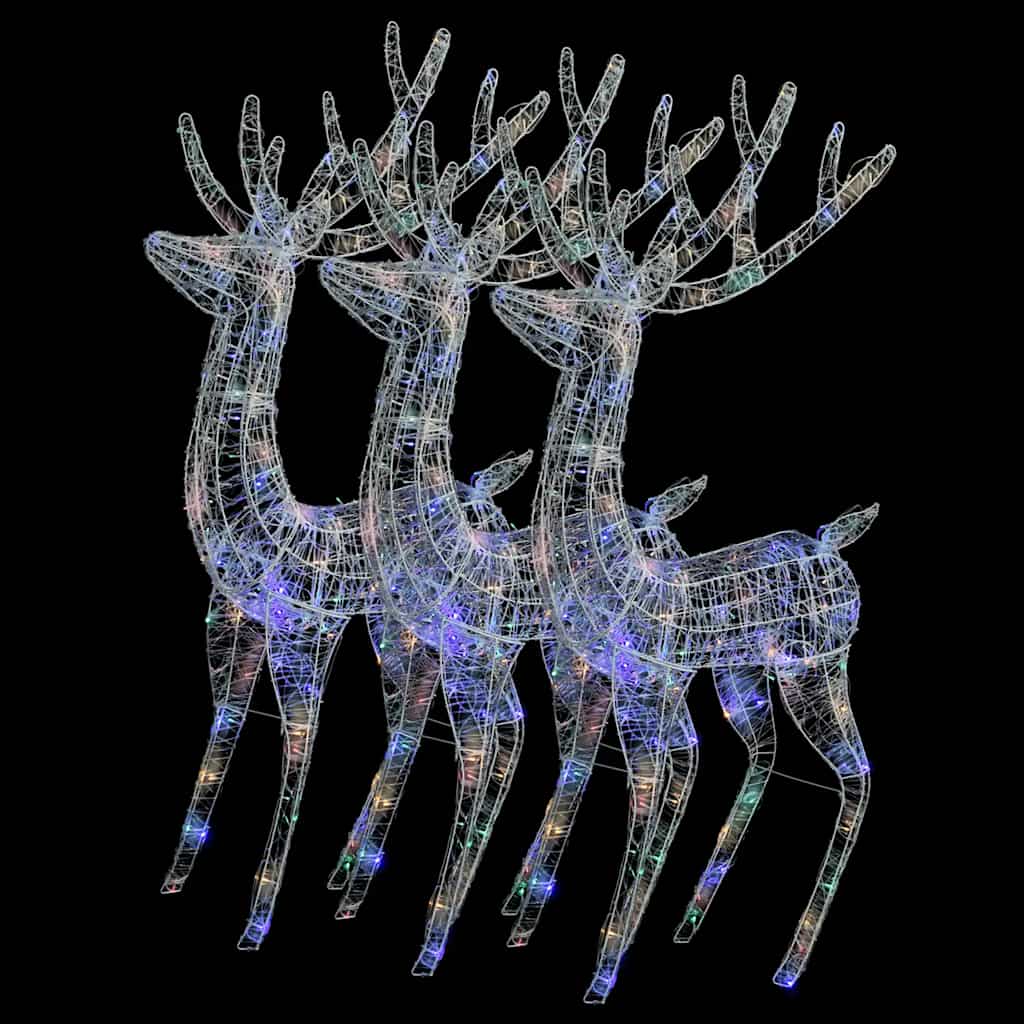 XXL Reindeer Christmas Decoration Acrylic 250 LED 3 pcs. 180 cm