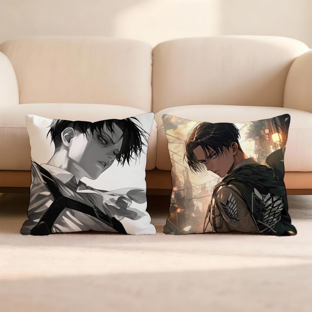 L-Levi Anime A-Ackerman Cushion Cover Home & Car Multi-Scene Pillow Cover - Reversible, Soft & Durable for Daily Use