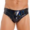 Mens Patent Leather Wet Look Briefs Elastic Waistband Underpants Underwear Club Pole Dancing Wear