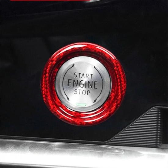 Bright Red Carbon Fiber Car Start Button Decoration For Corvette C8  21 22