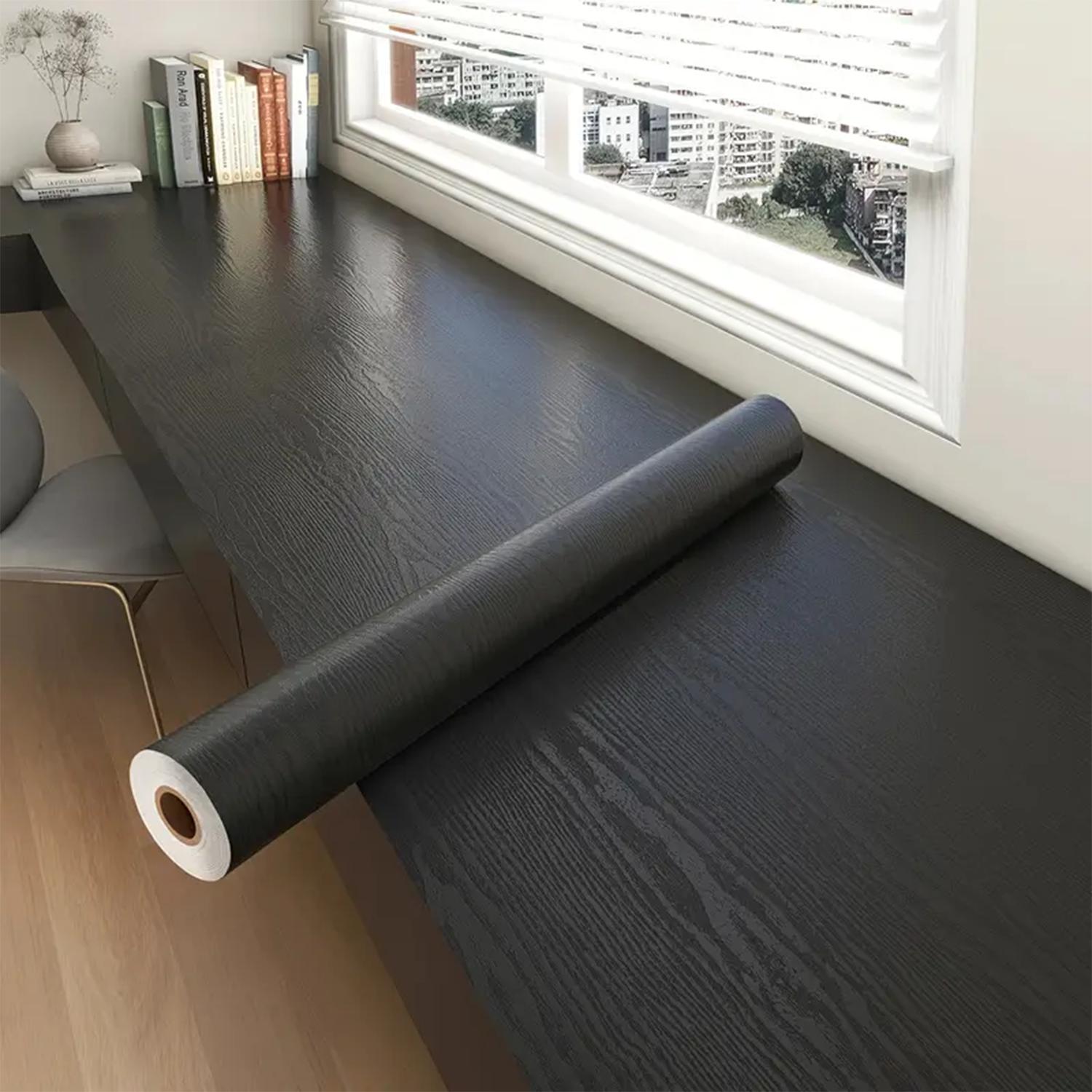 

55cm Wide Wood Grain Home Decor Furniture Waterproof Vinyl Wall Sticker Self Adhesive PVC Wallpaper Kitchen Cabinet Door Sticker 55X100CM