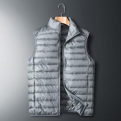 New Autumn and Winter Men's Vest Down Jacket, Men's Thin Down Jacket, Green and Large Size Casual Men's Clothing