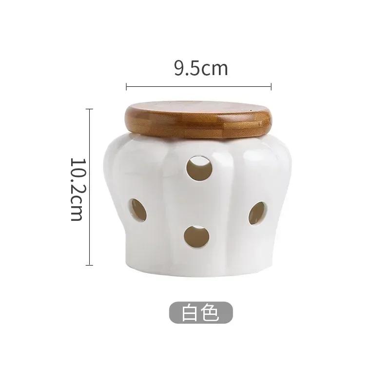 

Ажурная керамическая банка для хранения чеснока с крышкой в форме тыквы, банки для хранения имбиря, перца чили, абажур для свечи белый