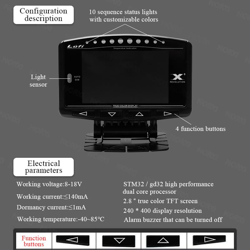Original Lufi X1 Revolution OBD OBD2 Meter Smart Digital Multi English Version Gauge for Car