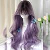 Purple Gradient Synthetic Lolita Wig Long Curly Hair with Bangs Is Suitable For Ladies To Wear In Daily Festivals
