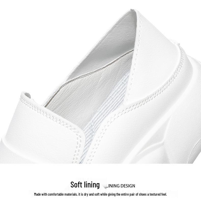 Women's Plus Size Non-slip White Nurse Shoes - Comfortable Slip-on for Long Hours