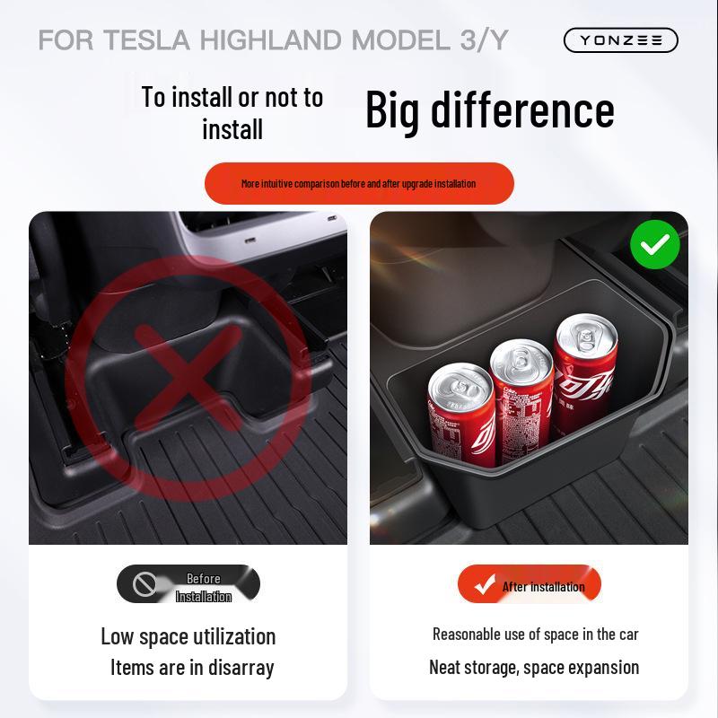 Rear Storage Box & Trash Can for Tesla Model Y/3