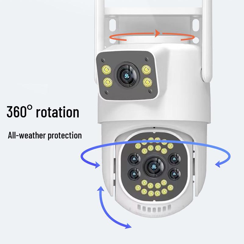 4M Dual-Lens 360° PTZ Wireless Outdoor Waterproof Surveillance Camera with 4G Connectivity