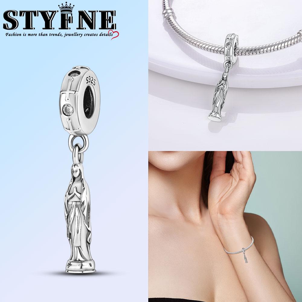 Exquisite Copper Nossa Senhora Aparecida Dangle Cross Charms Pendants Fit Original Bracelets Diy Jewelry For Women