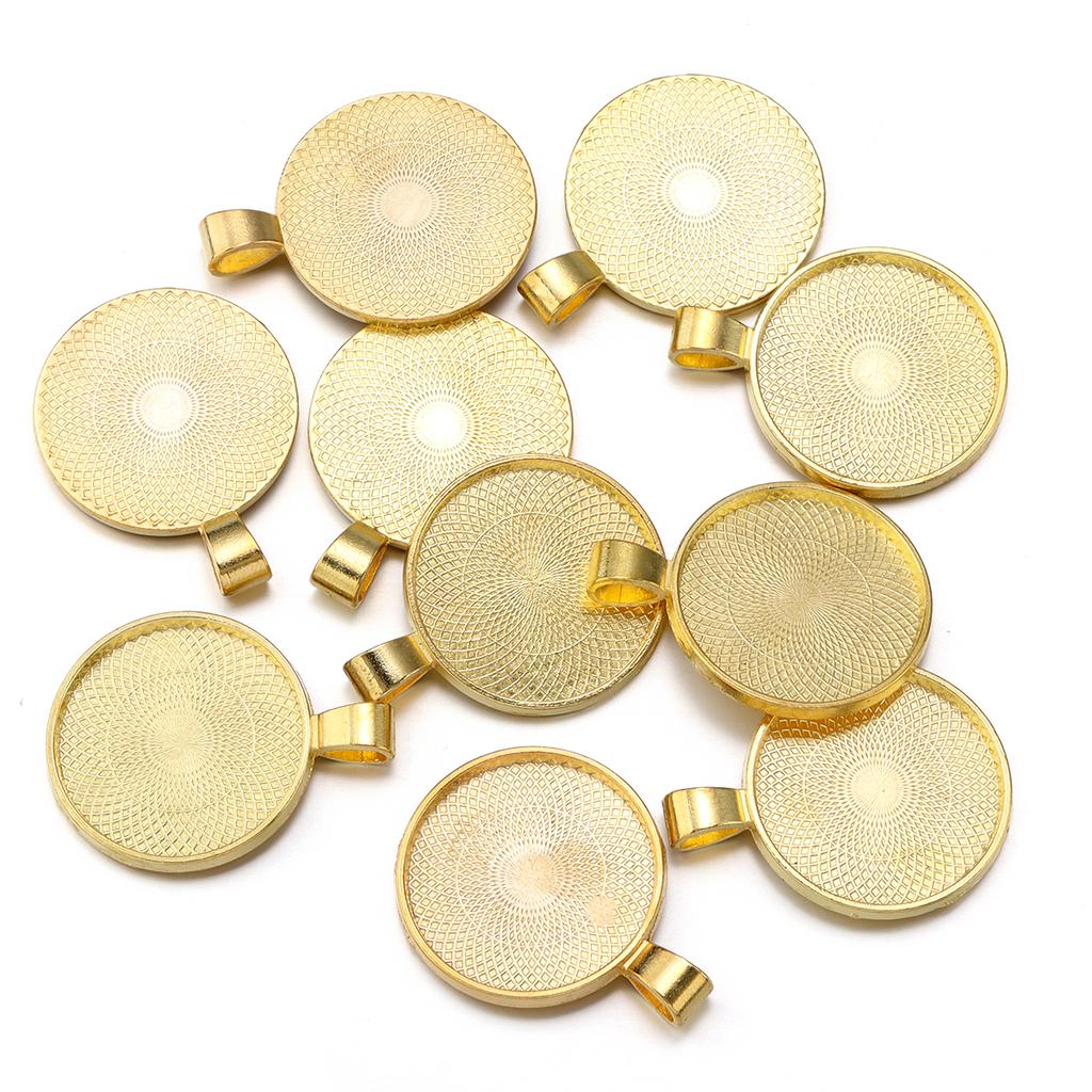 10pcs/lot Retro Style Blank Cabochon Base Trays Round Alloy Base Settings For DIY Jewelry Making Earring Necklace Accessories