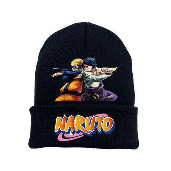 Pletená čepice Anime Naruto & Sasuke - Teplá zimní móda pro muže a studenty