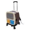 Pet Carrier Backpack with Wheels 2 in 1 Breathable Window Large Capacity Portable Rolling Cat Dog Carrier Bag for Travel