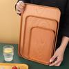 Yangge PP Plastic Imitation Oak Grain Rectangular Serving Tray Set