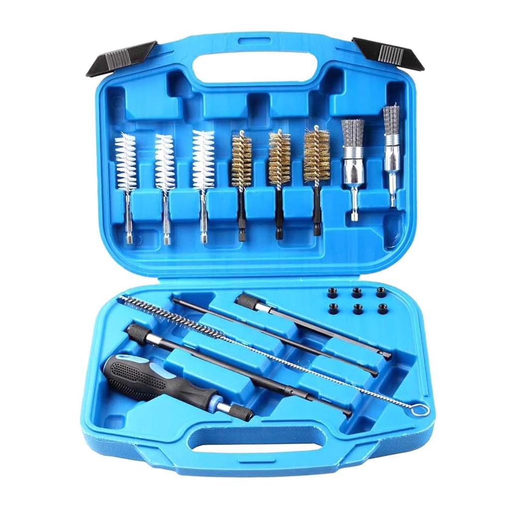 Car Fuel Injector Cleaner Set Multifunction Wire Brush Adapter Oil Nozzle Clean Set for Universal Vehicle Truck Injector Seats