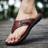 Flip-flops men's 2025 summer new outer wear beach shoes sandals non-slip breathable pinch sandals men's trend