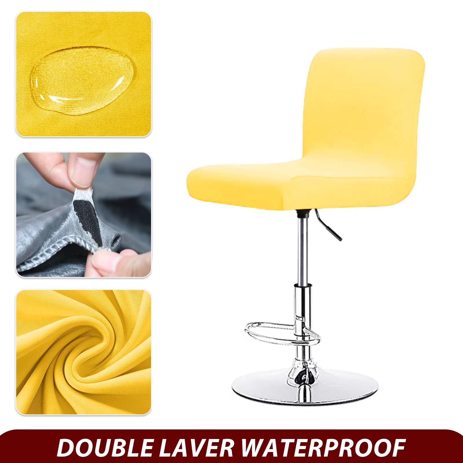 

Waterproof Bar Chair Covers Short Back Office Rotating Lift Chair Slipcover Fabric Shell Chair Cover for Hotel Banquet Dining