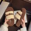 2025 new autumn and winter high-end lamb wool thick-soled wool slippers for women to wear super-hot home warm cotton slippers
