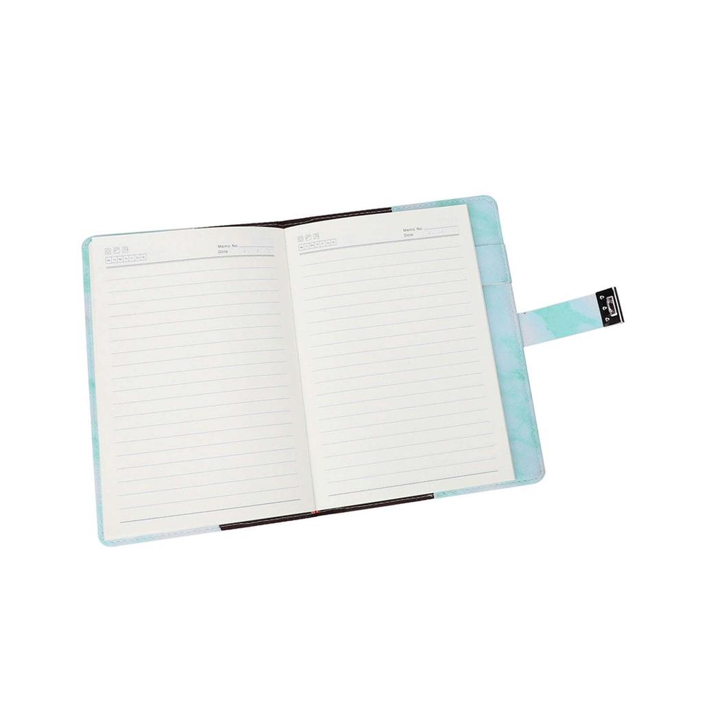 A5 Note Book PU Leather Cover Password Lock Notepad Diary Book Office School SuppliesGreen