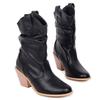 Bottines décontractées pour femmes, talons punk, noir, rouge, blanc, plissées, cowboy, cowgirls, automne, hiver, fête, chaussures courtes pour dames 2024