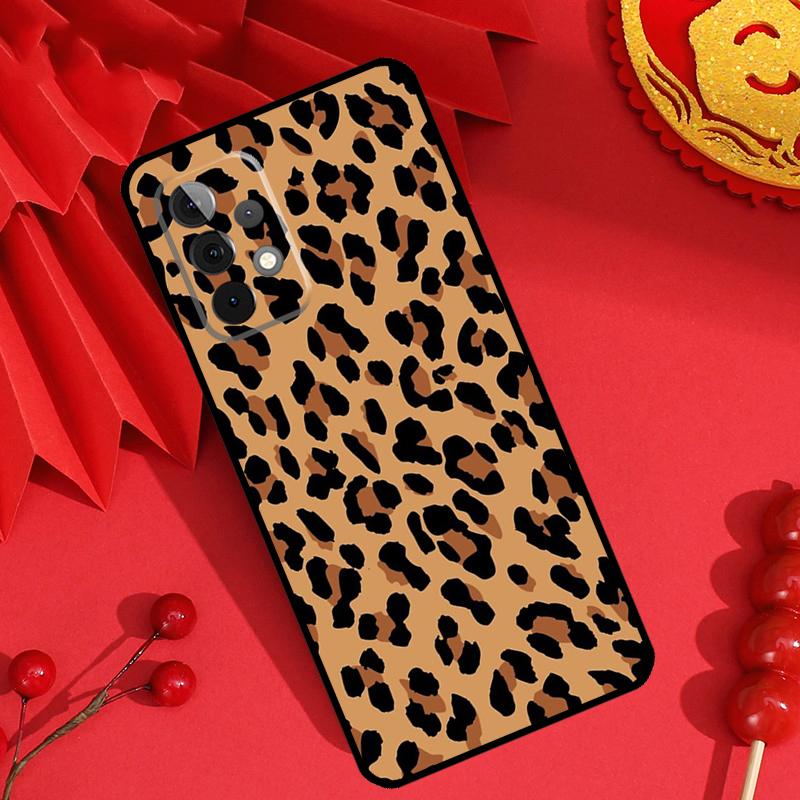 Coque léopard beige pour Samsung Galaxy M55 M35 M15 M11 M12 M13 M14 M06 M16 M36 M56 M31 M53 M32 M52 M34 M54