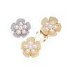 2 Stück Modischer Vintage Perlenblumenknopf Exquisiter Dekorativer Knopf ohne Loch Abnehmbarer Clip Manschettenknöpfe Blume Formelle Kleidung