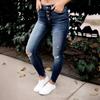 Summer New Jeans Elastic Ripped Slim Fit Comfortable Mid-waist Trousers Women