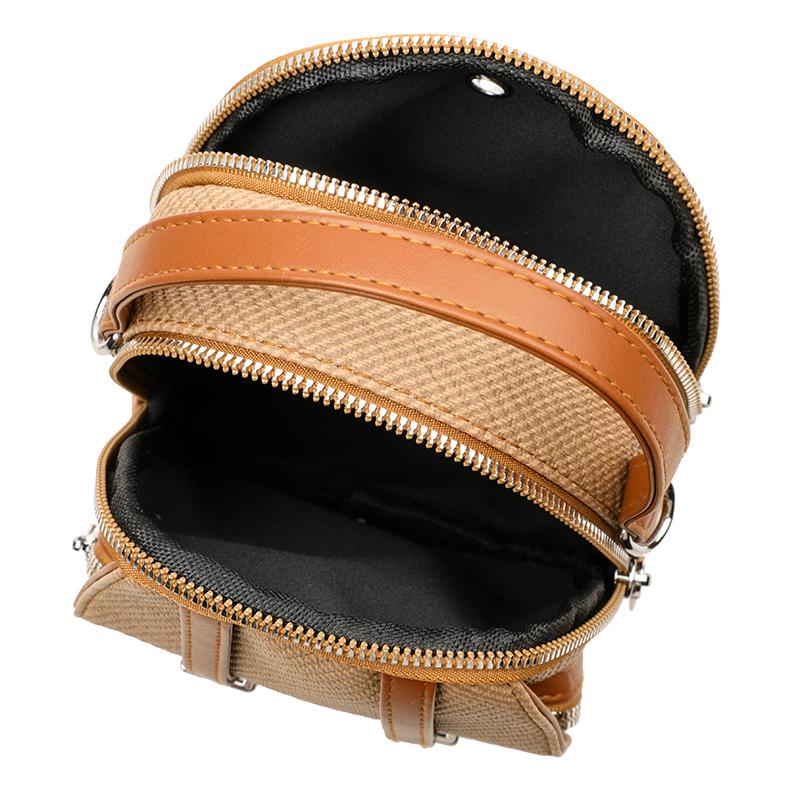 Women's PU Shoulder Bag Multi-compartment Double-use Handbag Soft Leather Crossbody Bag