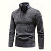 Autumn Winter Men Knitted Pullover Half Zip Stand Collar Long Sleeve Ribbed Cuff Slim Fit Warm Daily Office Business Casual Men Sweater Jumper