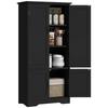 Kitchen Buffet Cabinet Contemporary Kitchen Cabinet Multi Storage 2 Cupboards 3 Shelves 60 X 30 X 123 Cm Black