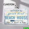 Custom 2D Retro Metal Wall Art Coastal Cottage Sign Text Year Vacation Rental Home Decor