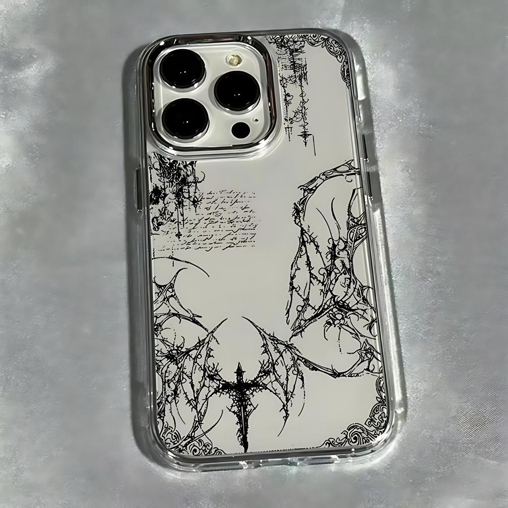 Dark Gothic Cross Mark Phone Case for OPPO Reno4 Reno5 Reno6 Reno8 Reno11 Reno12 13 14 15 Z T F Pro 4G 5G Transparent Soft Cover