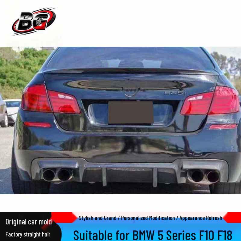 BMW 5 Series F10/F18 V-Style Carbon Fiber Rear Diffuser Kit