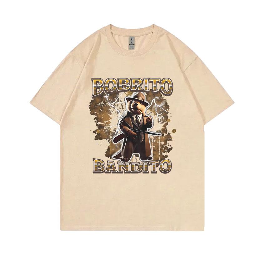 Italian Brainrot Bobrito Bandito T-shirts Capybara Funny Meme T Shirt Men Women's Fashion Casual Humor Oversized Short Sleeve