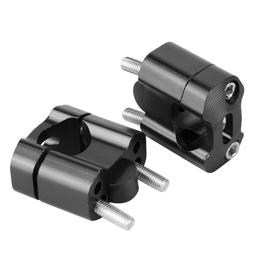 Pair 22mm28mm 18in 78in Motorcycle Handlebar Mount Clamps Riser Adapter CNC Aluminum AlloyBlack