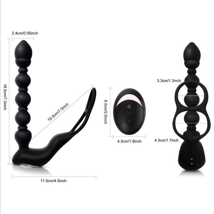 Male Prostate Massage & Anal Plug Anal Prostate Stimulator Butt Plug Delay Ejaculation Ring Sex Toys with 10 Frequency Vibration