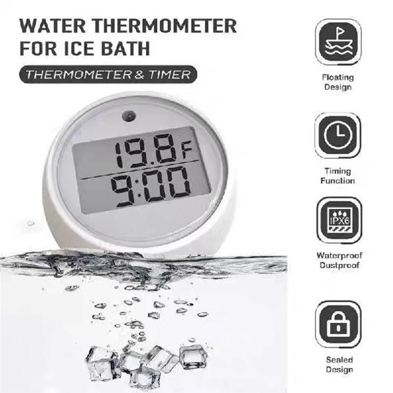 A71Z Eisbad-Thermometer mit Timer, Kaltwasser-Tauchthermometer Schwimmend 2-in-1 Multifunktions-Eisbad-Thermometer