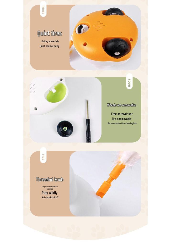 Electric Cat Toy: Automatic Feather Teaser & Infrared Turntable with Cat Ball