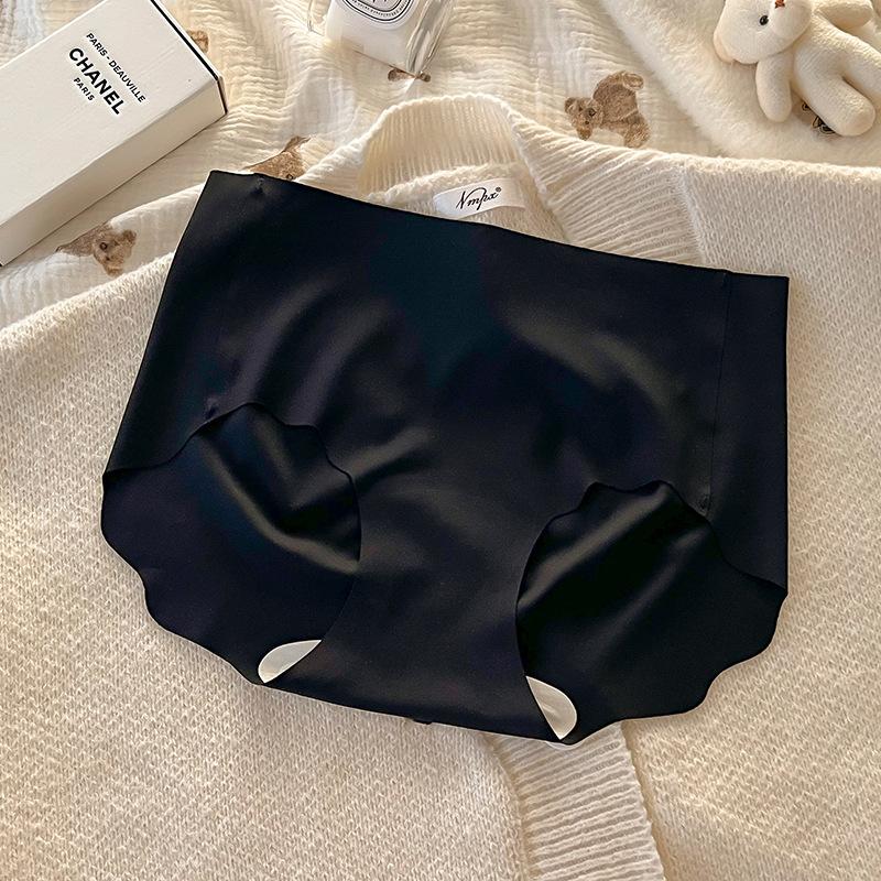Women's Summer Thin 10A Antibacterial Breathable Ice Silk Cool Feeling High Elastic Non Trace Milk Skin Mid Waist Underwear