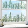 Adesivo de Janela Folha de Samambaia Verde Folhas de Pteridófita Plantas Estático PVC Adesivo de Janela Reutilizável Impermeável Decalques para Decoração de Janela de Porta de Sala de Casa