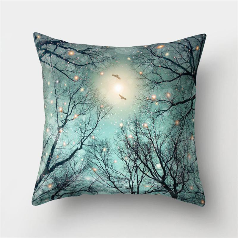 Moonlight Scenery Landscape Pattern Pillowcase Home Living Room Sofa Car Decoration Cushion Cover Pillowcase
