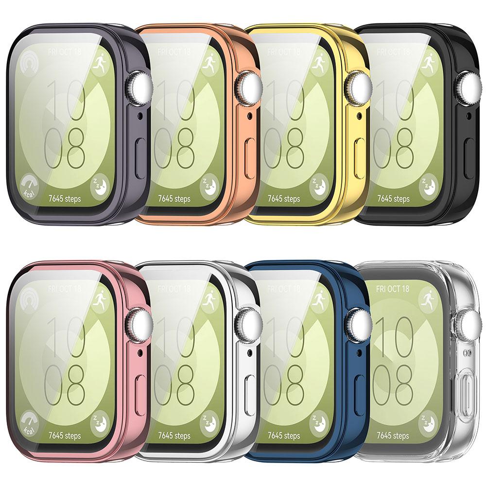 Silicone Watch Strap + Case For Huawei Watch Fit 3 Strap Replacement Band Huawei Watch Fit3 Strap With Case Screen Protector