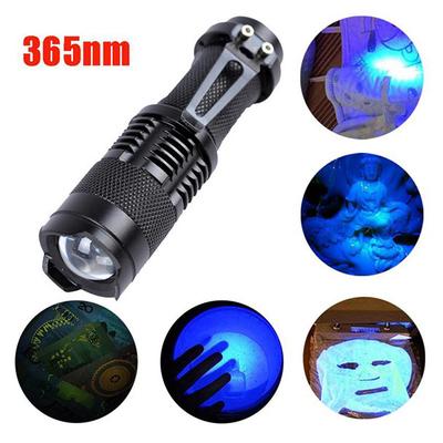 (Tolles Zuhause) Zoombare LED-UV-Taschenlampe, 365 nm, ultraviolettes Schwarzlicht, AA-Batterie