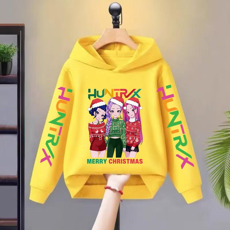 2025 Christmas KPop Devil Hunter Huntrix Girls' Hoodie Autumn Children's Sports Shirt Long Sleeve Children's Clothing Top