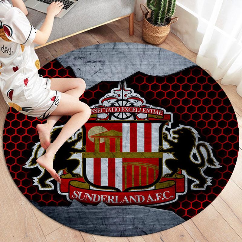 Sunderland A.F Round Area Rug,Carpet Rug for Living Room Bedroom Sofa Playroom Decor,Non-slip Floor Mat