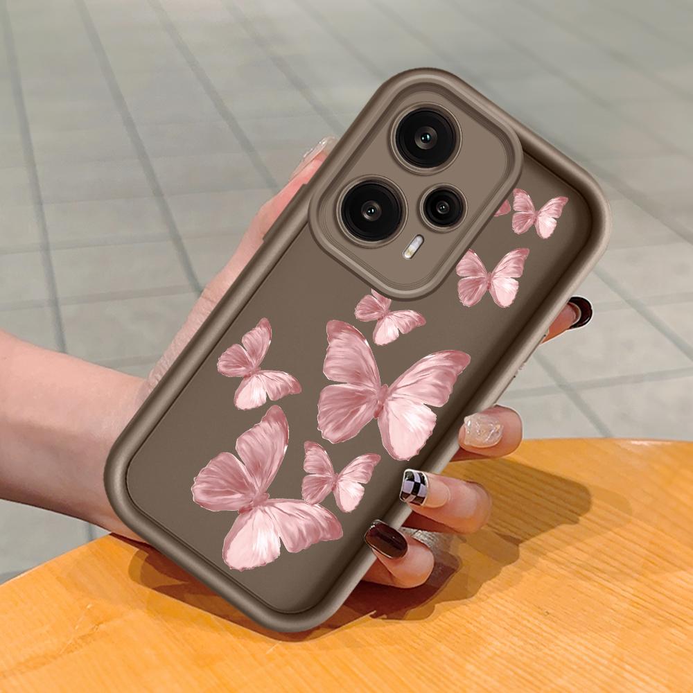 

Мягкий силиконовый квадратный чехол с рисунком лестницы для телефона, полное покрытие, противоударный защитный резиновый чехол для камеры для Xiaomi Redmi Redmi Note 13R 5G коричневый